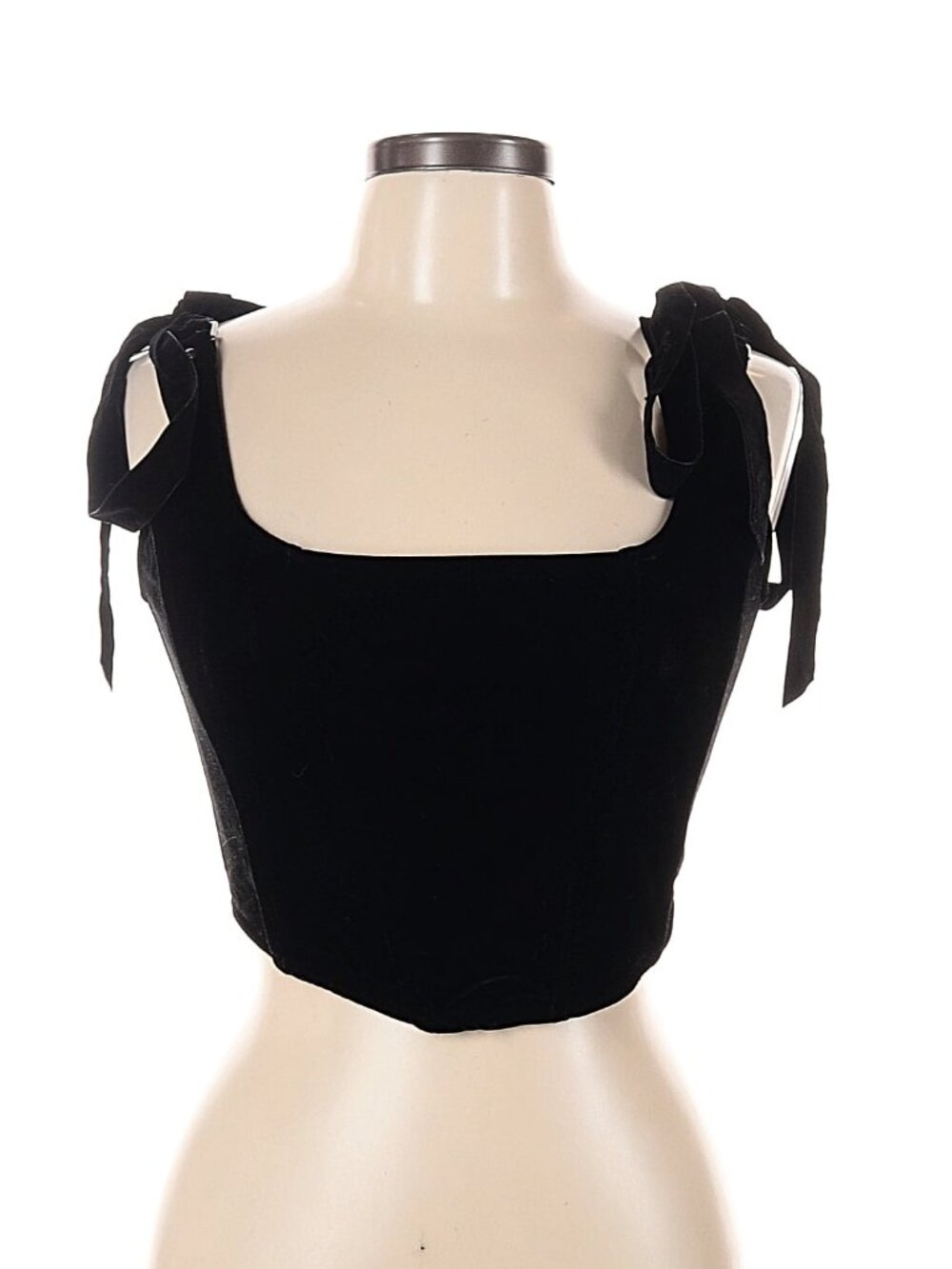 KILLSTAR Toxic Flora velvet cropped corset top - Picture 4 of 10